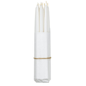 Broste Copenhagen Bougie conique pure white - lot de 10
