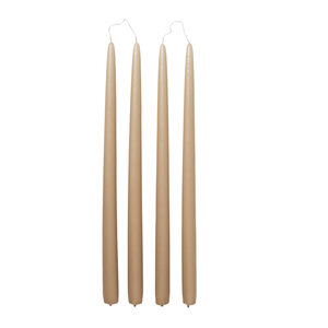 Broste Copenhagen Bougie conique walnut - lot de 4