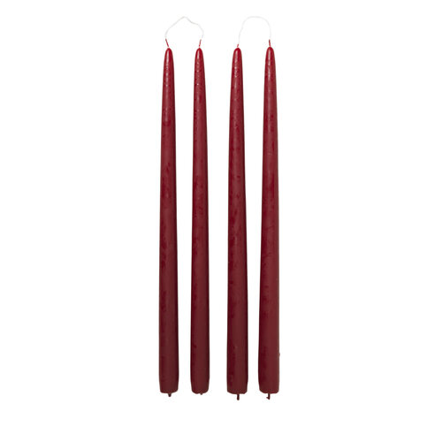 Broste Copenhagen Kaars spits toelopend burgundy - set van 4