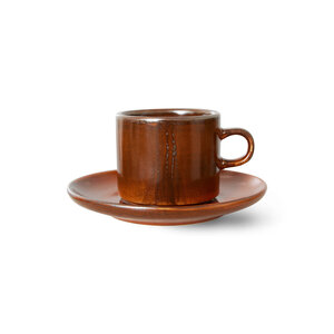 HKLiving Chef ceramics tasse et soucoupe burned orange HKLiving Chef ceramics tasse et soucoupe burned orange