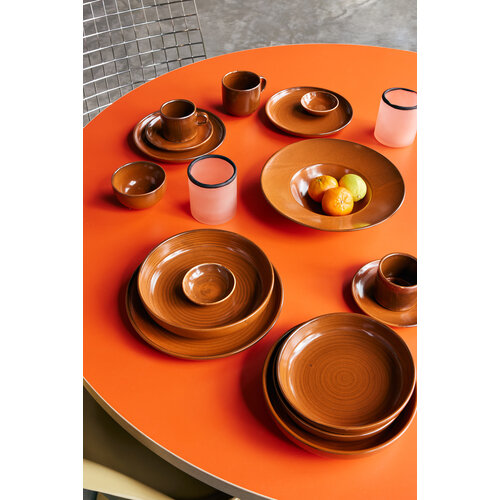 HKLiving Chef ceramics kop en schotel burned orange