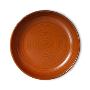 HKLiving Chef ceramics assiette creuse M burned orange
