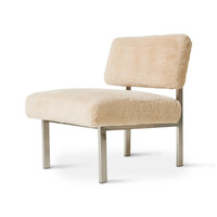 Furry fauteuil champagne