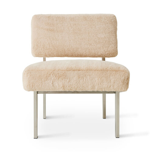 HKLiving Furry fauteuil champagne