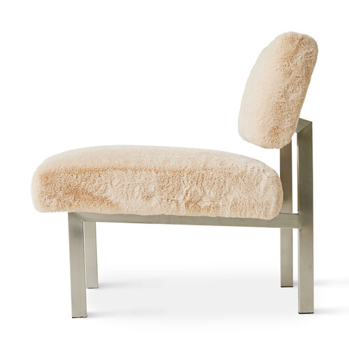 HKLiving Furry fauteuil champagne