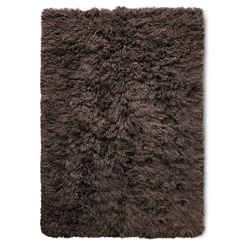 HKLiving Espresso fluffy tapijt 200x300