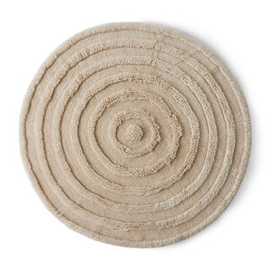 HKLiving Cream tapis rond en laine ø150
