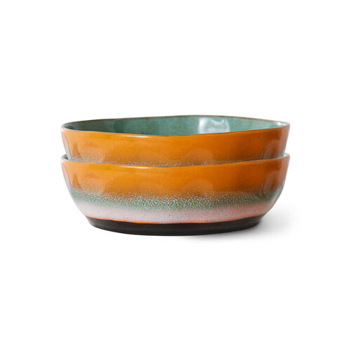 HKLiving 70’s pasta bowls Golden hour – set van 2