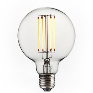 Globe ampoule LED 95 mm transparente - 450 lm