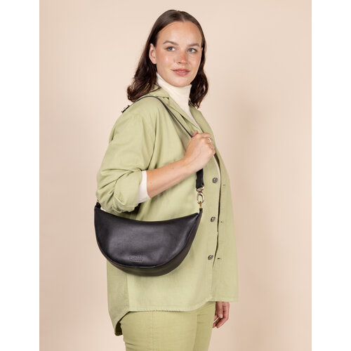 O My Bag Leo handtas - soft grain leder zwart