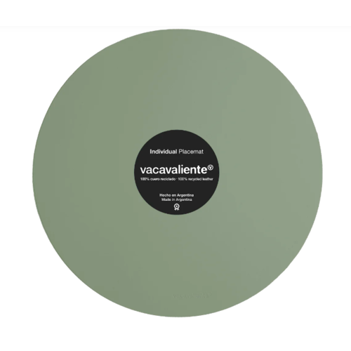 Vacavaliente SRL Ruca placemat rond Sage Green recycl. leer