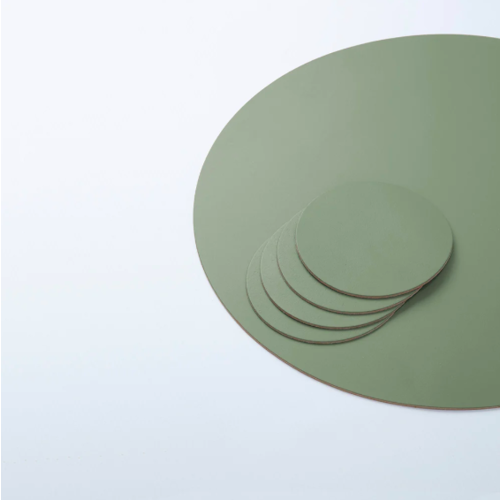 Vacavaliente SRL Ruca placemat rond Sage Green recycl. leer