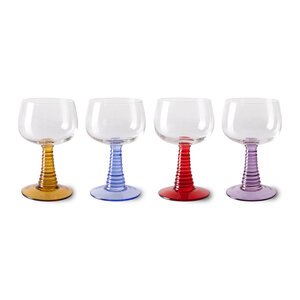 HKLiving Swirl verre haut mixed - lot de 4