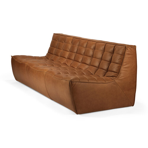 Ethnicraft N701 Sofa driezit leder old saddle