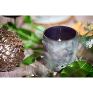 Bloomingville Macha bougeoir en verre bleu