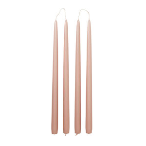 Broste Copenhagen Kaars spits toelopend peach pink - set van 4