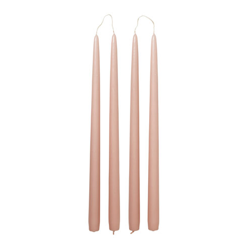 Broste Copenhagen Kaars spits toelopend peach pink - set van 4