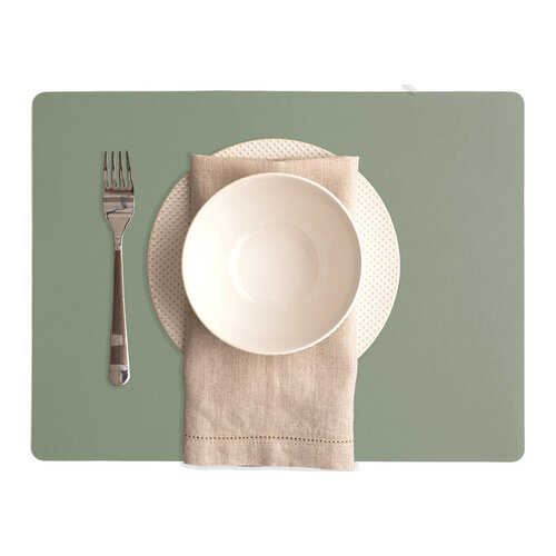 Vacavaliente SRL Ruca placemat rechthoekig Sage Green recycl. leer