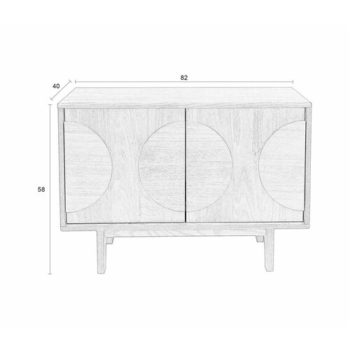 Zuiver Groove dressoir/lage kast walnoot 2 deuren