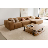 Edda sofa 2 x armrest + element 74 + element 114 + chaise longue 144 bloom teddy brown