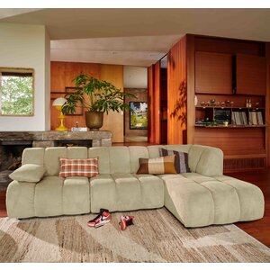 HKLiving Wave canapé élément gauche accoudoir bas, élément central, divan droit corduroy rib hay