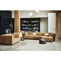 Vint sofa linkerhoek, middenstuk, chaise longue corduroy rib brown