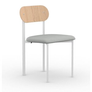 Studio Henk Oblique chaise de salle à manger avec dossier en bois cadre blanc Olbia natural 01