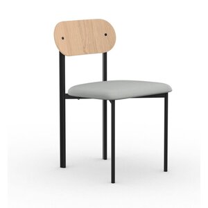 Studio Henk Oblique chaise de salle à manger avec dossier en bois cadre noir Olbia natural 01