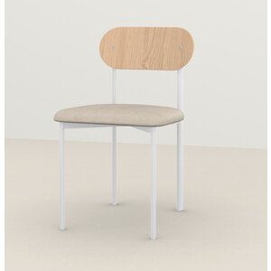 Studio Henk Oblique eetkamerstoel met houten rugleuning wit frame Orion cream 02