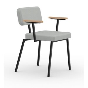 Studio Henk Ode chaise de salle à manger avec accoudoirs en bois cadre noir Olbia natural 01