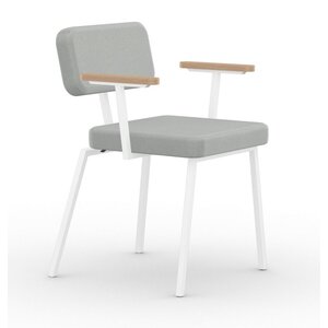 Studio Henk Ode chaise de salle à manger avec accoudoirs en bois cadre blanc Olbia natural 01