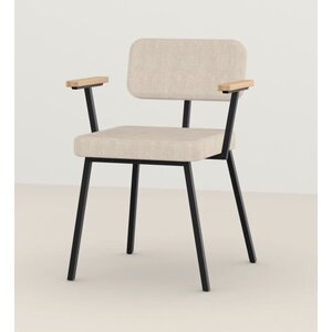 Studio Henk Ode chaise de salle à manger avec accoudoirs en bois cadre noir Orion Cream 02