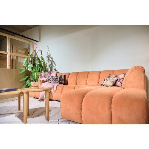 HKLiving Wave sofa element links hoge arm, element midden, divan rechts corduroy rib dusty orange