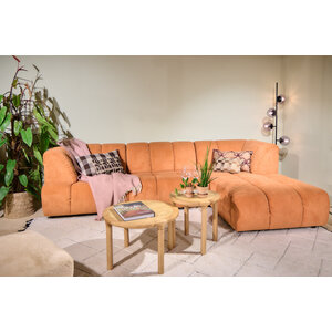 HKLiving Wave sofa element links hoge arm, element midden, divan rechts corduroy rib dusty orange