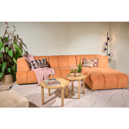 HKLiving Wave sofa element links hoge arm, element midden, divan rechts corduroy rib dusty orange