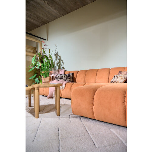 HKLiving Wave sofa element links hoge arm, element midden, divan rechts corduroy rib dusty orange