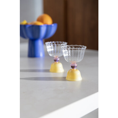 &Klevering Tulip glas caramel - set van 2