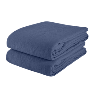 Linge Particulier Nappe en lin bleu atlantique 170 x 170