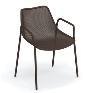 Emu Round chaise de jardin avec accoudoirs indian brown