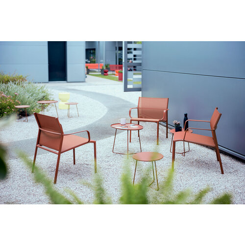 Fermob Cocotte bijzettafel  ocre rouge metaal Ø 34,5 x H 36