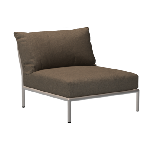 Houe Level2 lounge sofa midden module sunbrella heritage - mat witte frame