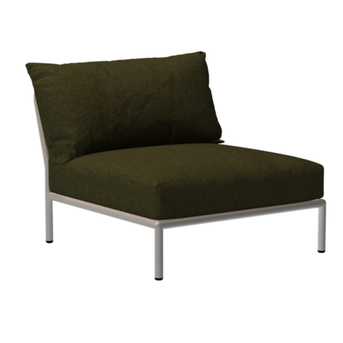 Houe Level2 lounge sofa midden module sunbrella heritage - mat witte frame