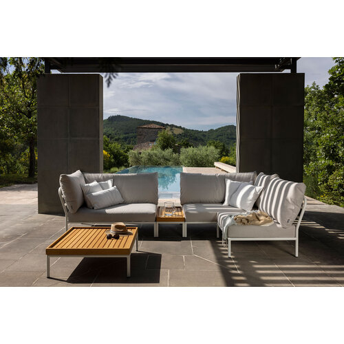 Houe Level2 lounge sofa midden module sunbrella heritage - mat witte frame