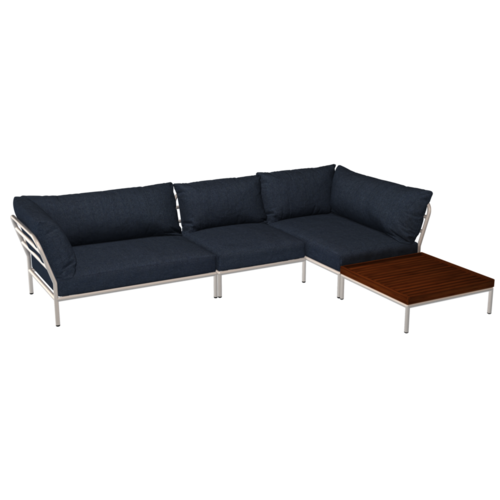 Houe Level2 lounge sofa midden module sunbrella heritage - mat witte frame