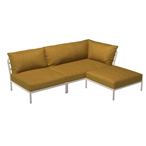 Houe Level2 lounge sofa midden module sunbrella heritage - mat witte frame