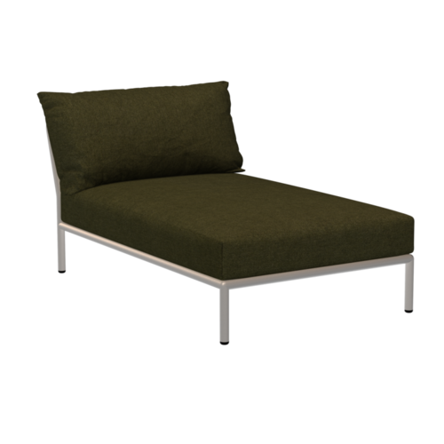 Houe Level2 lounge sofa chaise longue sunbrella heritage - mat witte frame