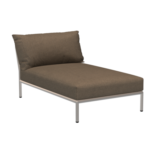 Houe Level2 lounge sofa chaise longue sunbrella heritage - mat witte frame