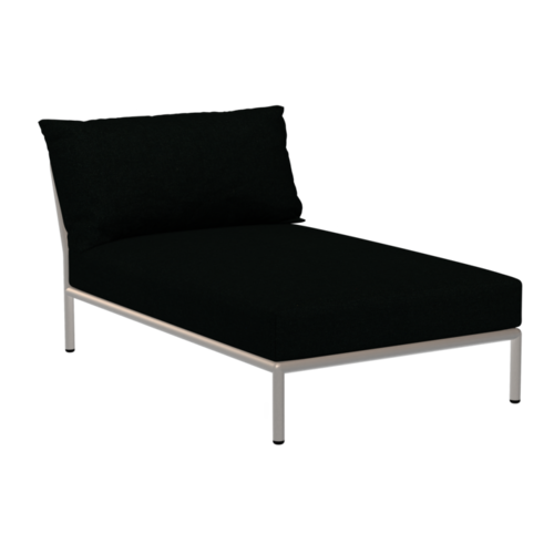 Houe Level2 lounge sofa chaise longue sunbrella heritage - mat witte frame