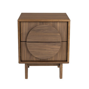 Zuiver Groove table de nuit/table d'appoint en noyer