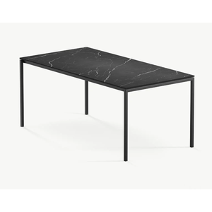 UNIT 14 Felix tuintafel keramiek blad Nero Marquina onderstel gitzwart